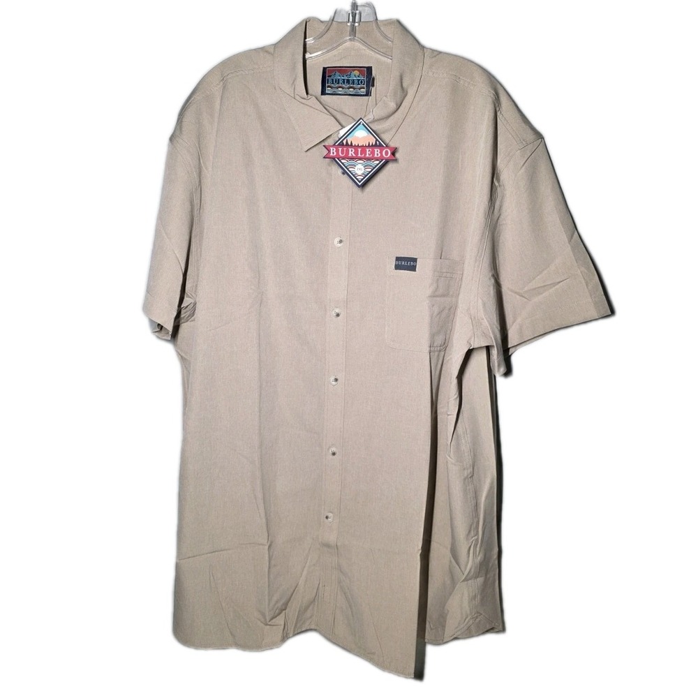 NWT Burlebo Performance Mens Size2XLarge Shirt Tan Brown
